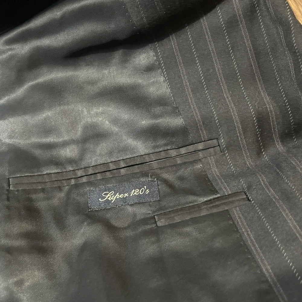 Canali Super 120s Pure Wool Men's Blazer Navy Pinstripe Size 54 Long Italy